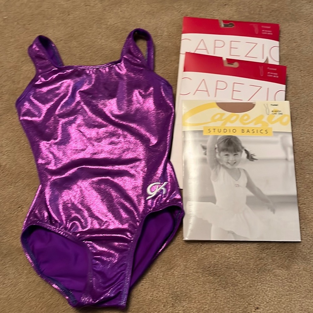 Capezio Tights Bundle w Purple Leotard 💃🏻 M/S